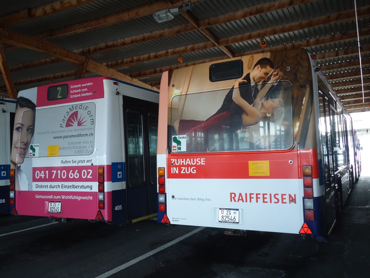 (138'032) - ZVB Zug - Nr. 406/ZG 82'546 - Lanz+Marti/Hess Personenanh�nger (ex Nr. 106) am 6. M�rz 2012 in Zug, Garage