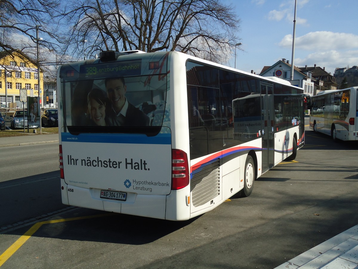 (138'077) - Knecht, Windisch - Nr. 458/AG 304'177 - Mercedes am 6. M�rz 2012 beim Bahnhof Lenzburg