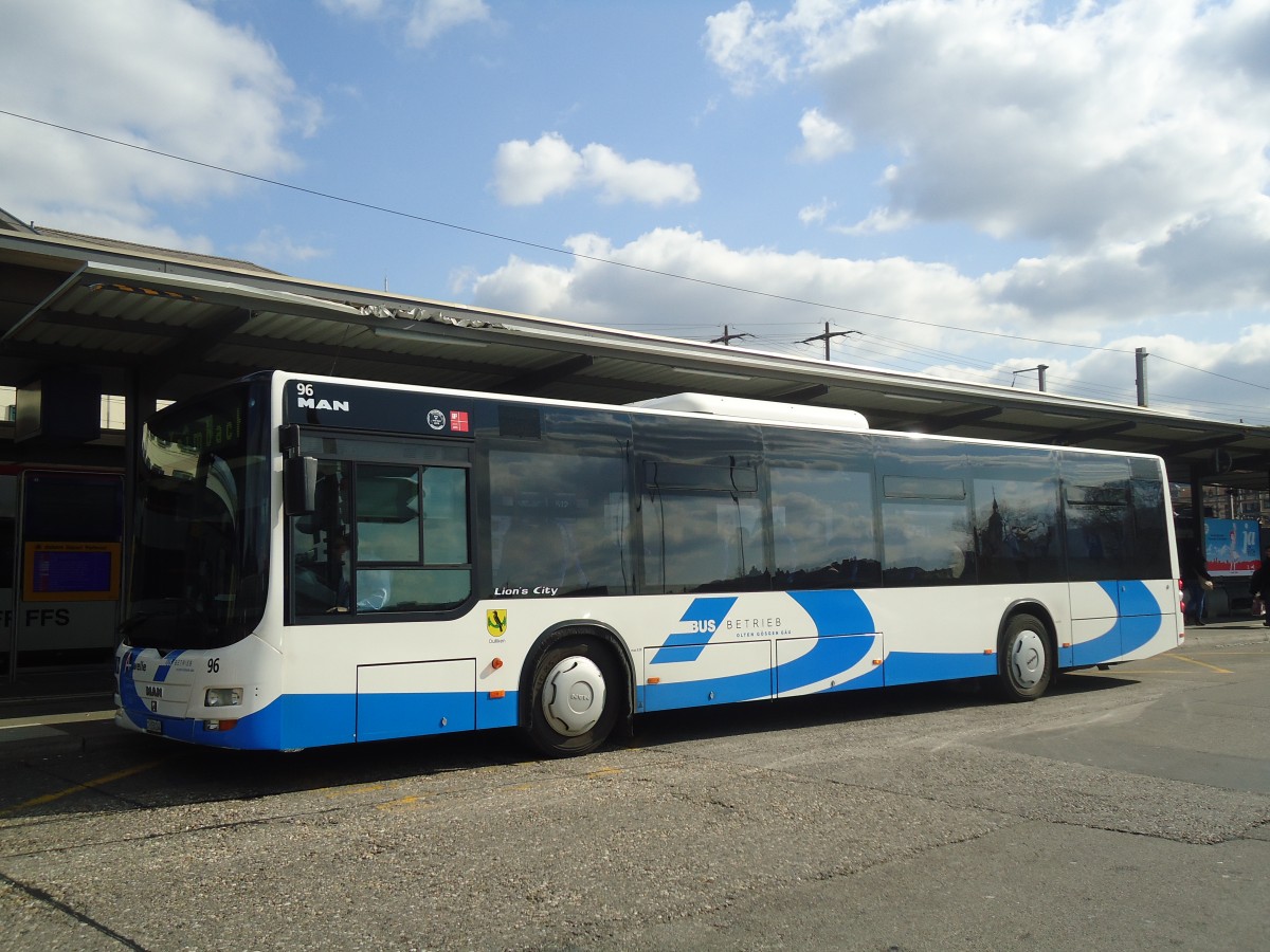 (138'101) - BOGG Wangen b.O. - Nr. 96/SO 158'244 - MAN am 6. M�rz 2012 beim Bahnhof Olten