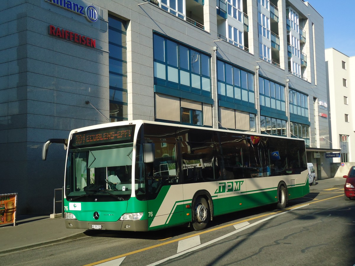 (138'160) - TPM Morges - Nr. 76/VD 391'316 - Mercedes am 9. M�rz 2012 beim Bahnhof Morges