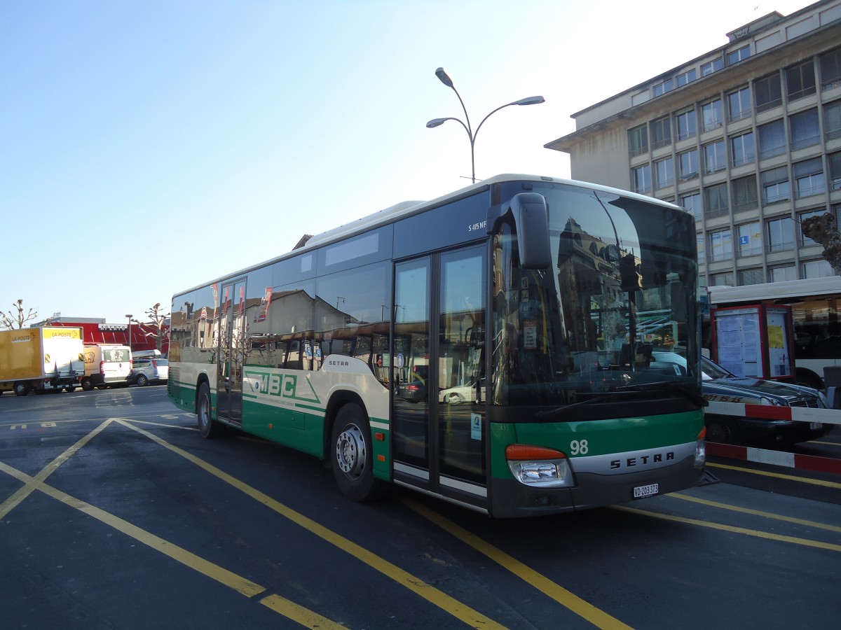 (138'175) - MBC Morges - Nr. 98/VD 203'373 - Setra (ex Deutschland) am 9. M�rz 2012 beim Bahnhof Morges