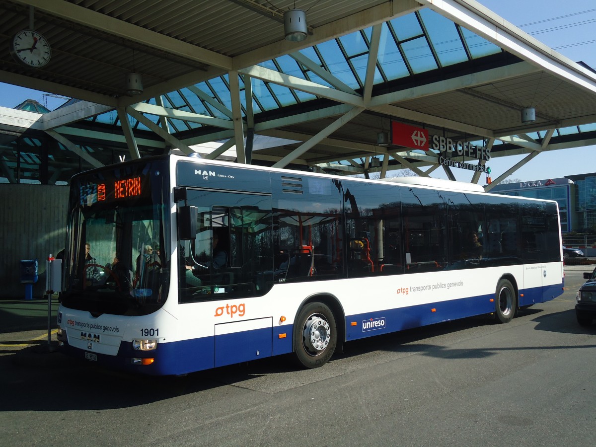 (138'235) - Globe-Limo, Gen�ve - Nr. 1901/GE 96'161 - MAN am 9. M�rz 2012 in Gen�ve, A�roport