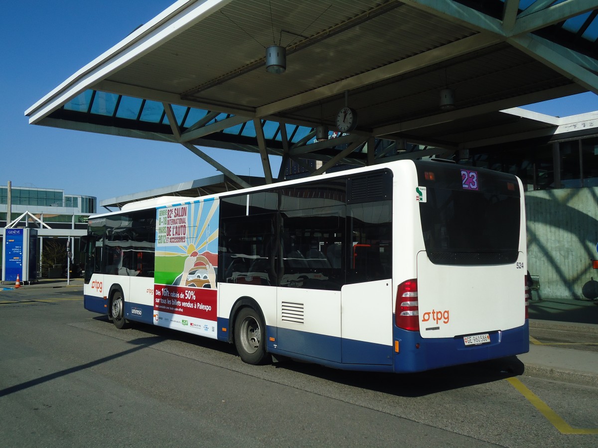 (138'257) - TPG Gen�ve - Nr. 524/GE 960'586 - Mercedes am 9. M�rz 2012 in Gen�ve, A�roport