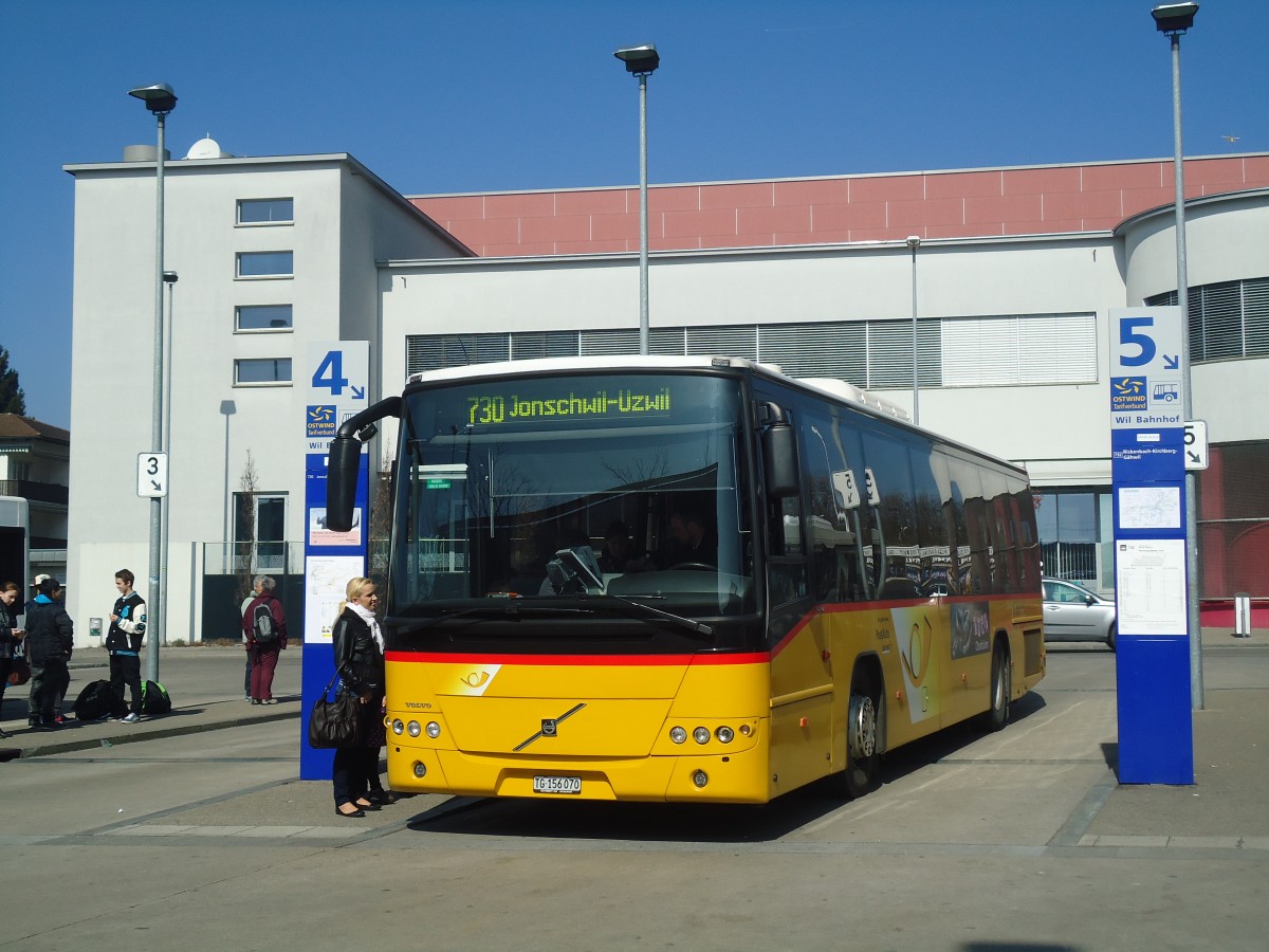 (138'328) - Schmidt, Jonschwil - TG 156'070 - Volvo am 14. M�rz 2012 beim Bahnhof Wil