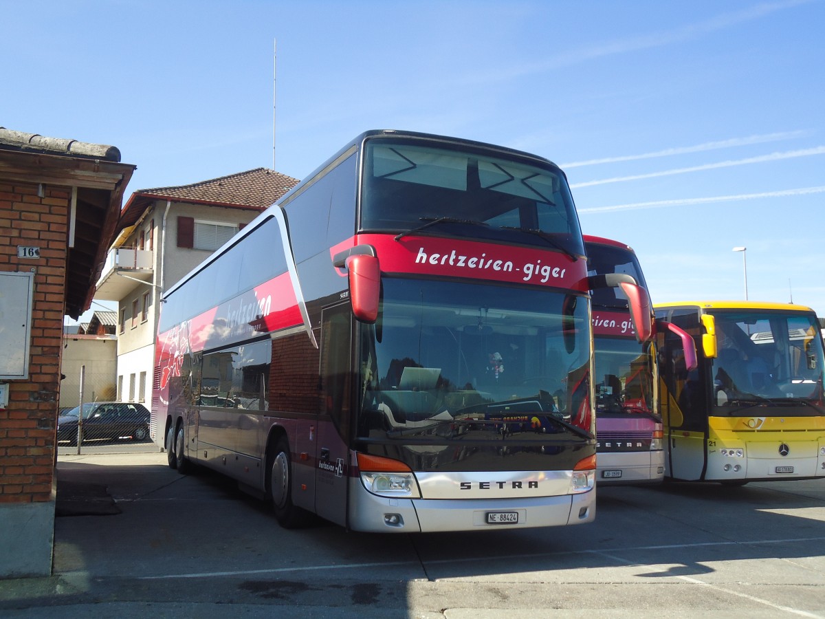 (138'341) - Giger, La Chaux-de-Fonds - NE 88'424 - Setra am 15. M�rz 2012 in Thun, Expo