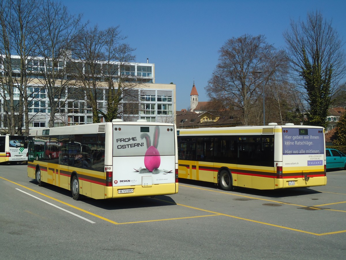 (138'404) - STI Thun - Nr. 95/BE 572'095 - MAN am 27. M�rz 2012 bei der Schiffl�ndte Thun