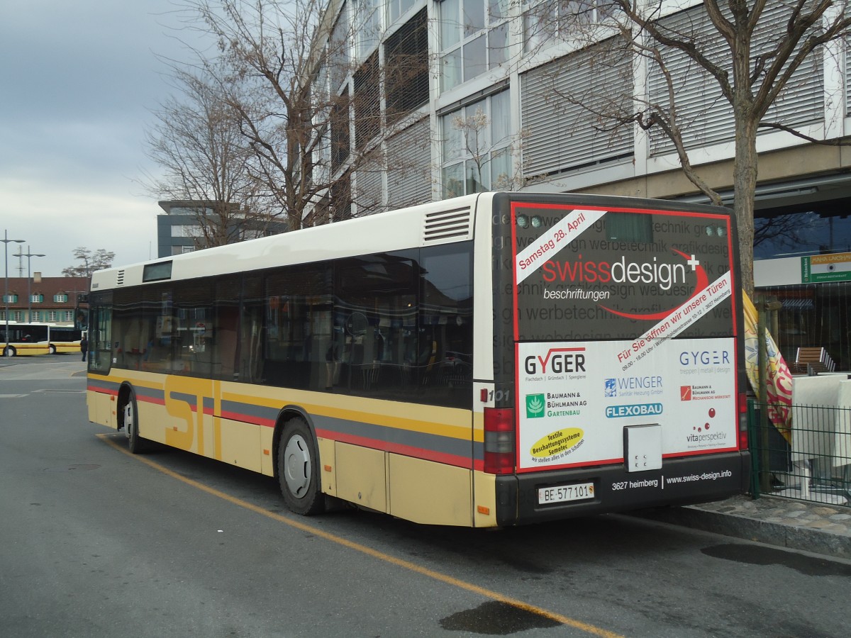 (138'417) - STI Thun - Nr. 101/BE 577'101 - MAN am 3. April 2012 bei der Schiffl�ndte Thun