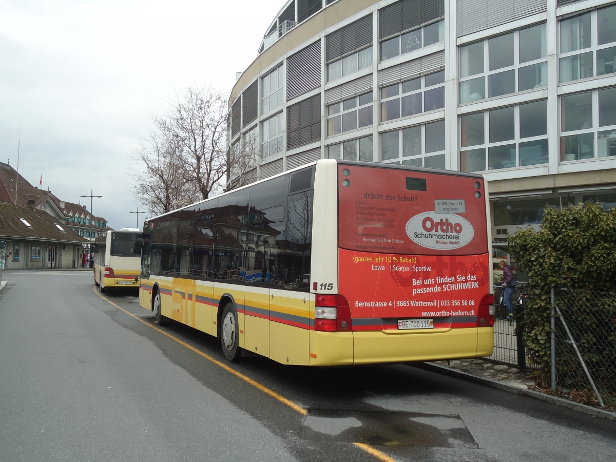 (138'523) - STI Thun - Nr. 115/BE 700'115 - MAN am 13. April 2012 bei der Schiffl�ndte Thun