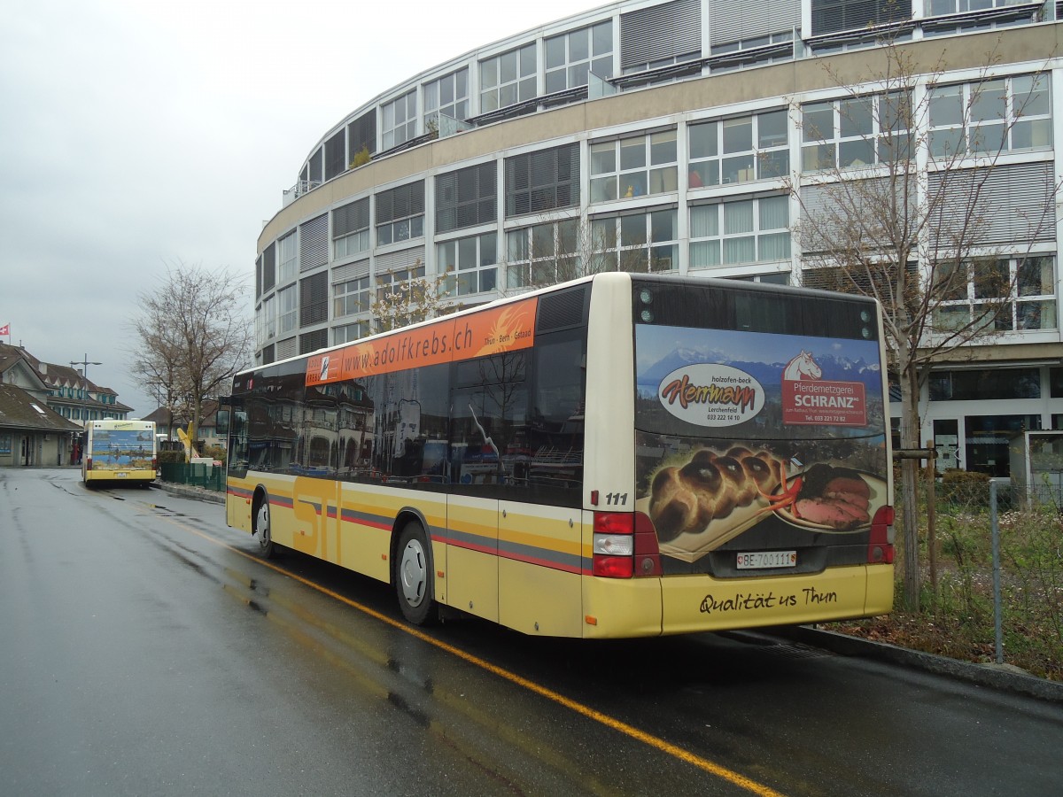 (138'530) - STI Thun - Nr. 111/BE 700'111 - MAN am 15. April 2012 bei der Schiffl�ndte Thun