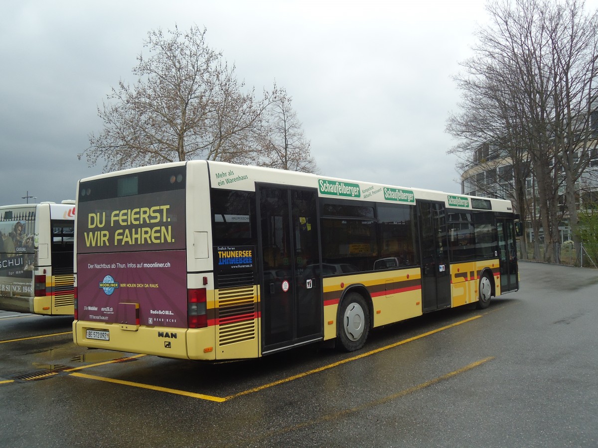 (138'533) - STI Thun - Nr. 92/BE 572'092 - MAN am 15. April 2012 bei der Schiffl�ndte Thun