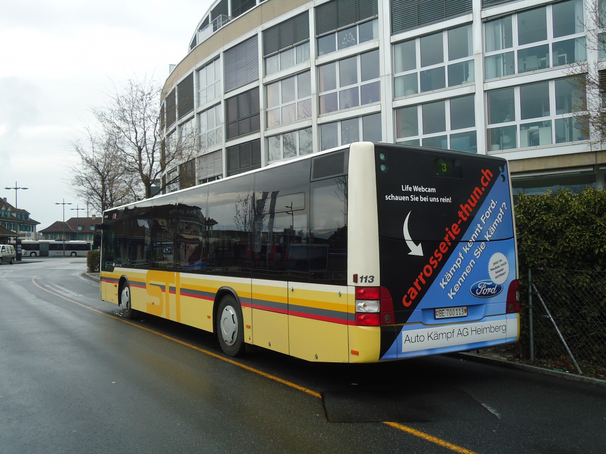 (138'573) - STI Thun - Nr. 113/BE 700'113 - MAN am 18. April 2012 bei der Schiffl�ndte Thun