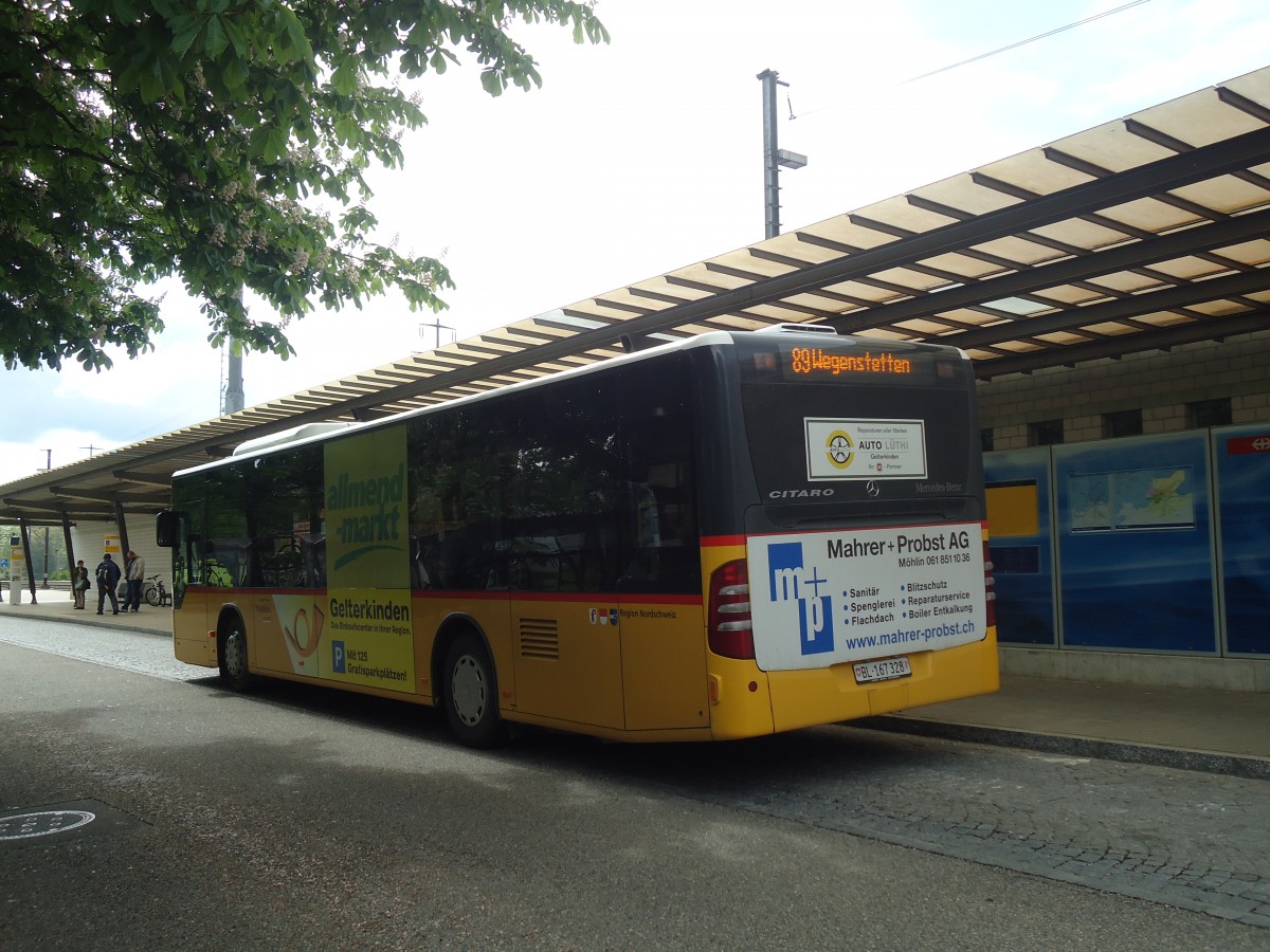(138'695) - PostAuto Nordschweiz - BL 167'328 - Mercedes am 6. Mai 2012 beim Bahnhof M�hlin