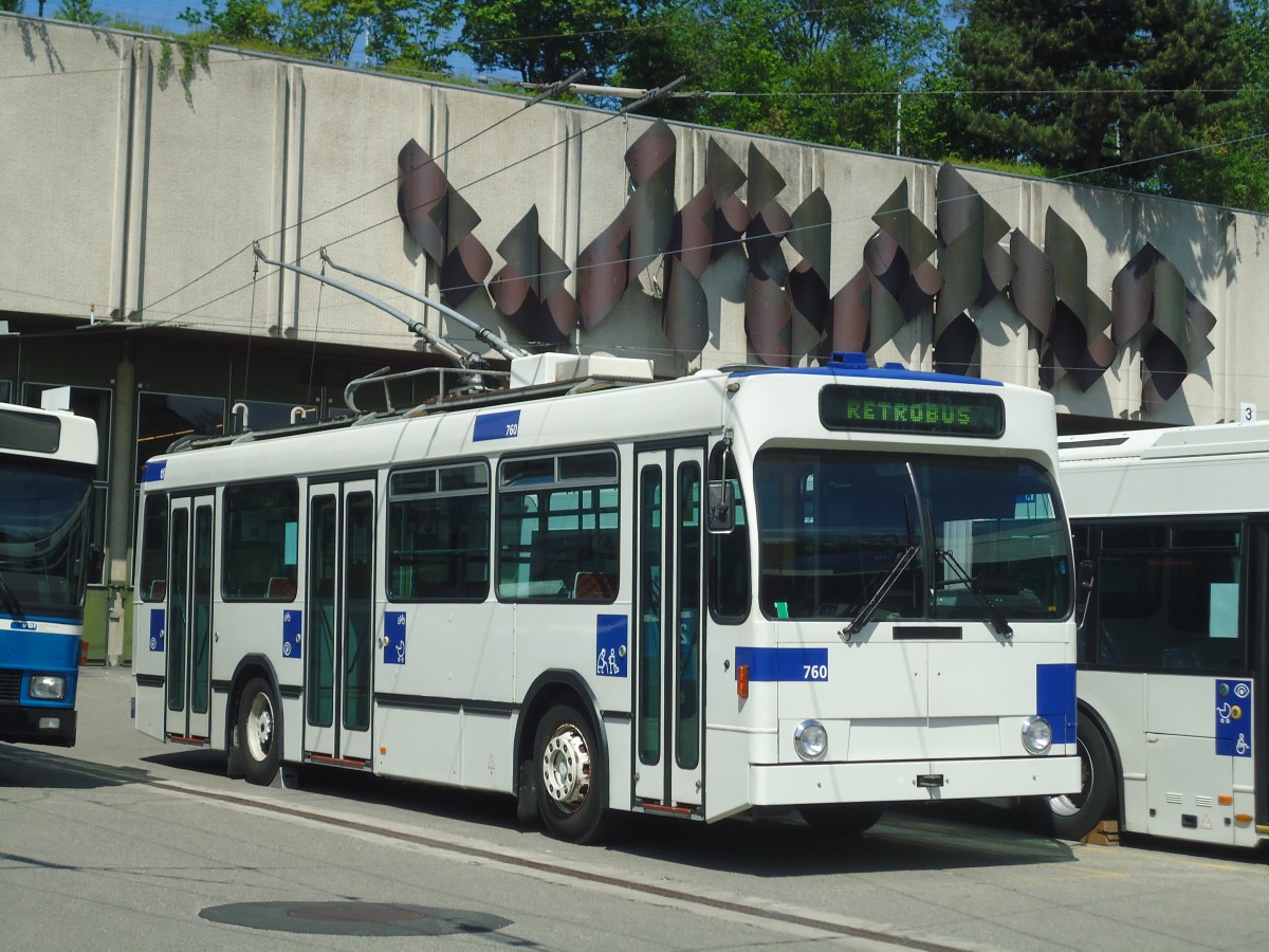 (138'763) - TL Lausanne - Nr. 760 - NAW/Lauber Trolleybus am 13. Mai 2012 in Lausanne, D�p�t Borde