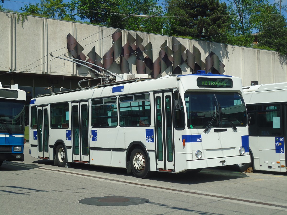 (138'775) - TL Lausanne - Nr. 760 - NAW/Lauber Trolleybus am 13. Mai 2012 in Lausanne, D�p�t Borde