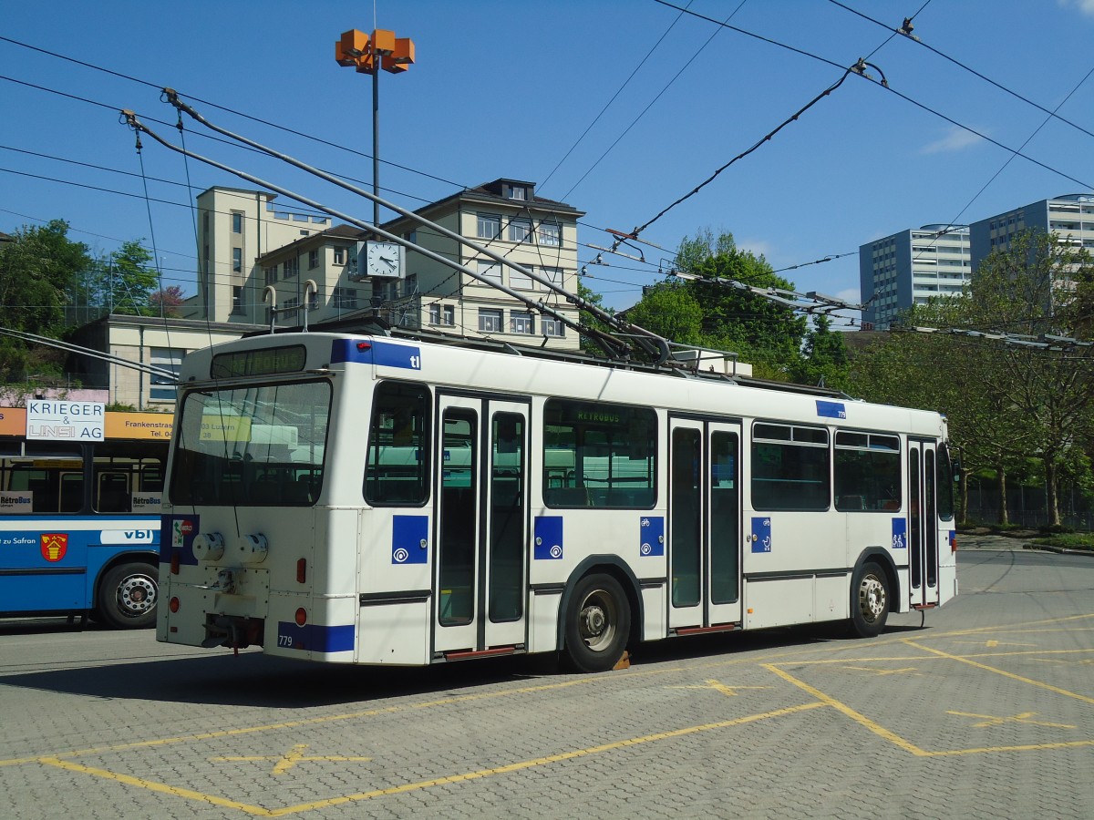 (138'778) - TL Lausanne - Nr. 779 - NAW/Lauber Trolleybus am 13. Mai 2012 in Lausanne, D�p�t Borde