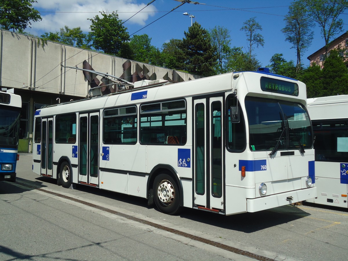 (138'783) - TL Lausanne - Nr. 760 - NAW/Lauber Trolleybus am 13. Mai 2012 in Lausanne, D�p�t Borde