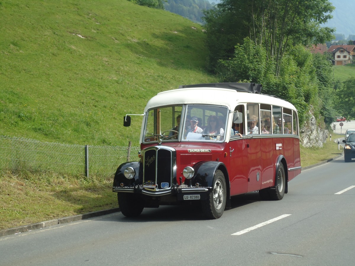 (139'075) - Bechter, Kriens - LU 82'380 - Saurer/Krapf (ex M�nch, D-Marienberg; ex Spirig, Widnau; ex RhV Altst�tten Nr. 33; ex Th�r, Eichberg) am 27. Mai 2012 in Sarnen, Ei