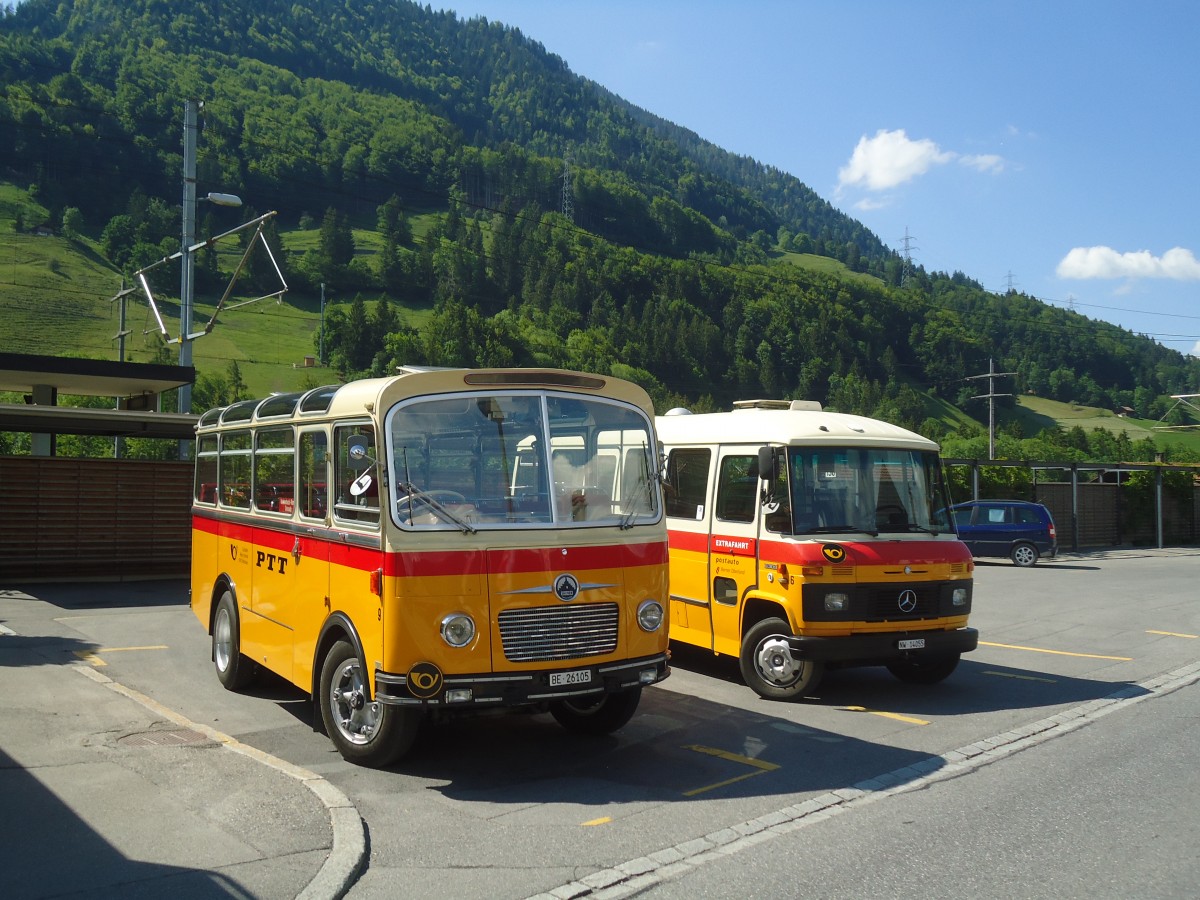 (139'165) - Schmid, Th�rishaus - Nr. 9/BE 26'105 - Saurer/R&J (ex Geiger, Adelboden Nr. 9) am 28. Mai 2012 beim Bahnhof Reichenbach