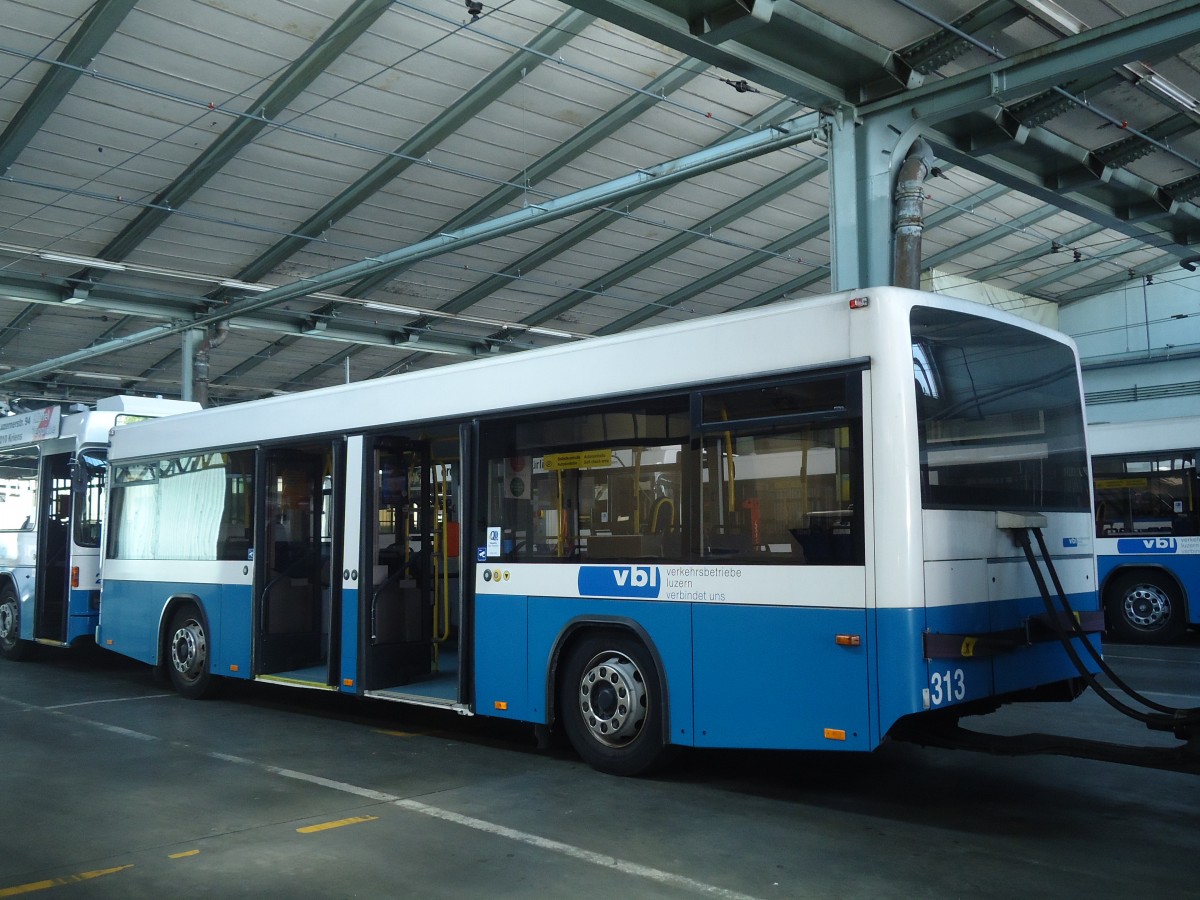 (139'243) - VBL Luzern - Nr. 313 - Lanz+Marti/Hess Personenanh�nger am 2. Juni 2012 in Luzern, Depot