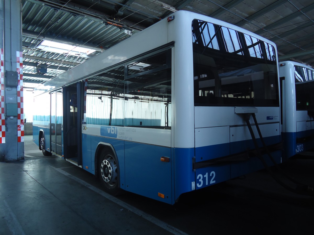 (139'273) - VBL Luzern - Nr. 312 - Lanz+Marti/Hess Personenanh�nger am 2. Juni 2012 in Luzern, Depot