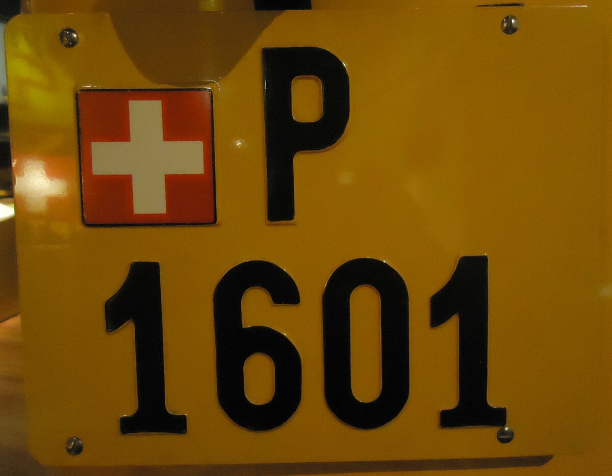 (139'308) - Nummernschild - P 1601 - am 3. Juni 2012 in Bern, Museum f�r Kommunikation