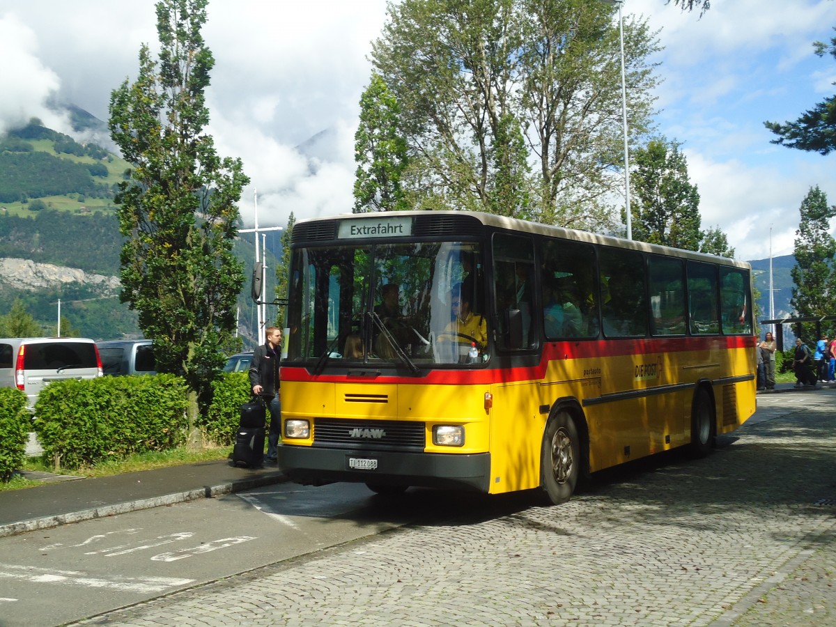 (139'386) - Marchetti, Airolo - TI 112'088 - NAW/Hess (ex PostAuto Bern; ex AVG Meiringen Nr. 66; ex P 24'452) am 11. Juni 2012 beim Bahnhof Fl�elen