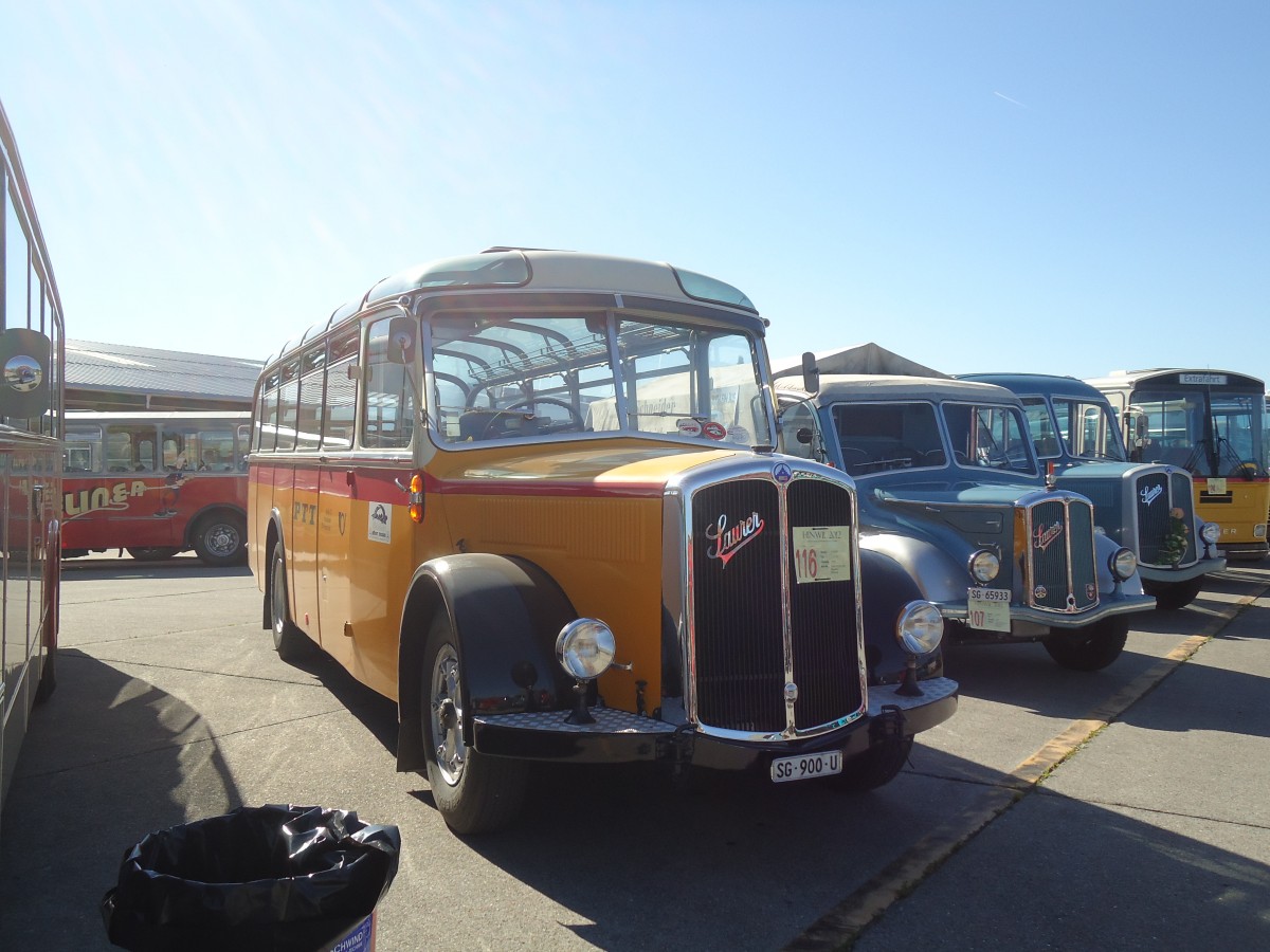 (139'504) - Altherr, Nesslau - SG 900 U - Saurer/T�scher (ex Buchli, Versam) am 16. Juni 2012 in Hinwil, AMP