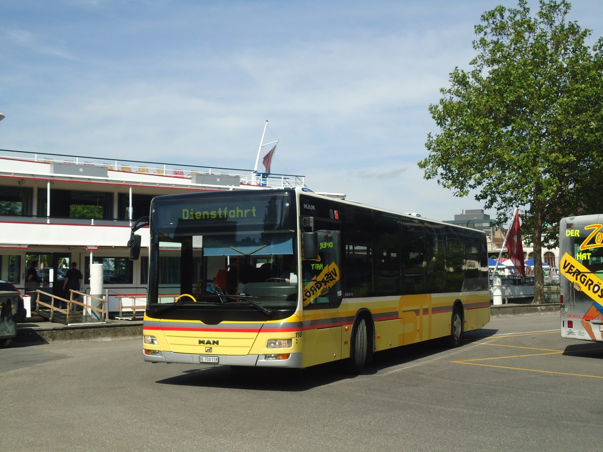 (140'004) - STI Thun - Nr. 118/BE 700'118 - MAN am 24. Juni 2012 bei der Schiffl�ndte Thun