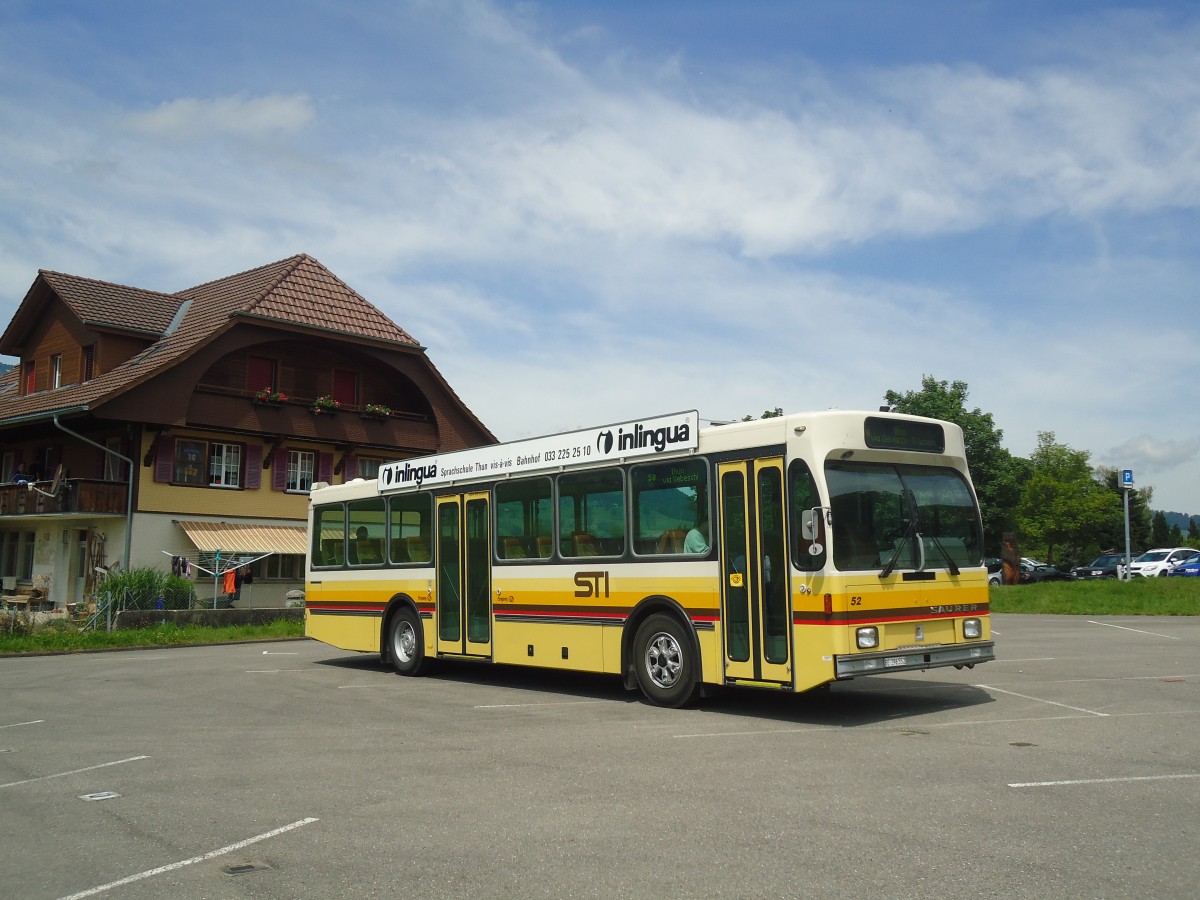 (140'038) - STI Thun - Nr. 52/BE 396'552 - Saurer/R&J am 24. Juni 2012 in L�ngenb�hl, Grizzlib�r