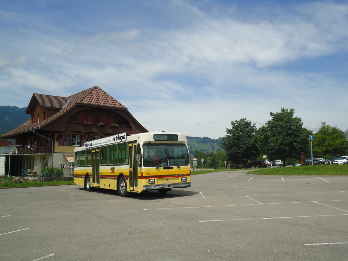 (140'039) - STI Thun - Nr. 52/BE 396'552 - Saurer/R&J am 24. Juni 2012 in L�ngenb�hl, Grizzlib�r