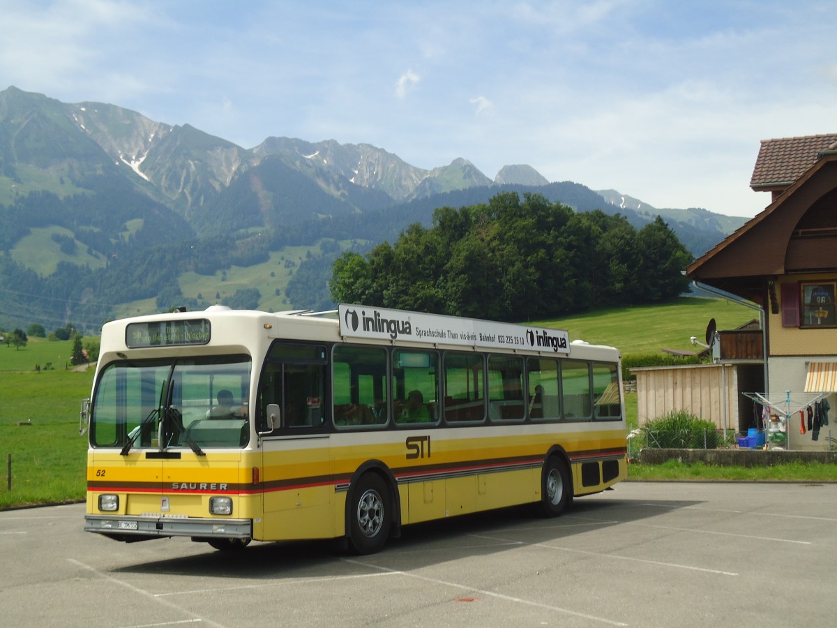 (140'041) - STI Thun - Nr. 52/BE 396'552 - Saurer/R&J am 24. Juni 2012 in L�ngenb�hl, Grizzlib�r