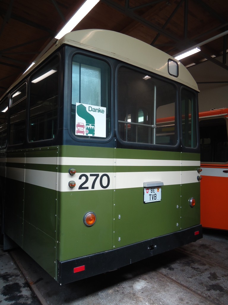 (140'091) - SVB Bern (TVB) - Nr. 270 - FBW/SWS-Gangloff am 24. Juni 2012 in Bern, Weissenb�hl (Teilaufnahme)