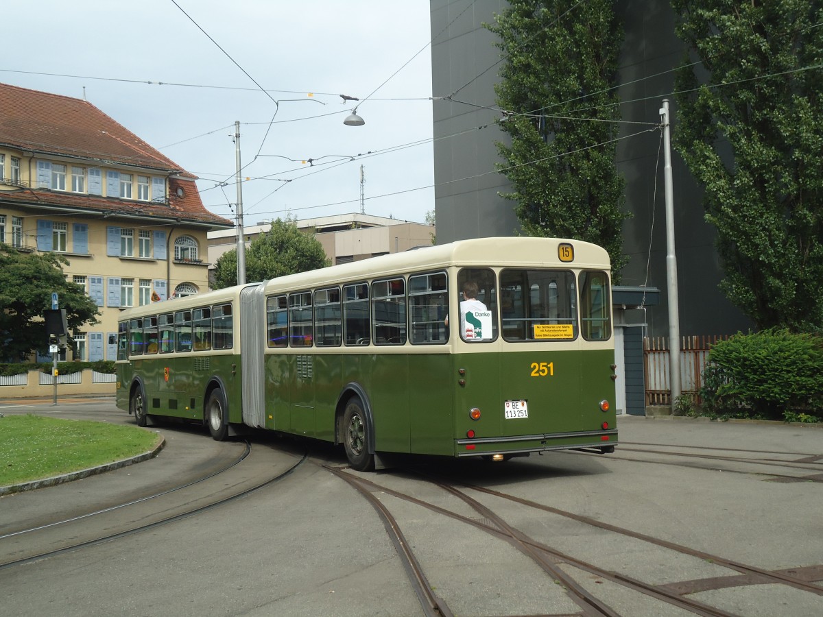 (140'164) - SVB Bern (TVB) - Nr. 251/BE 113'251 - FBW/SWS-R&J am 24. Juni 2012 in Bern, Weissenb�hl
