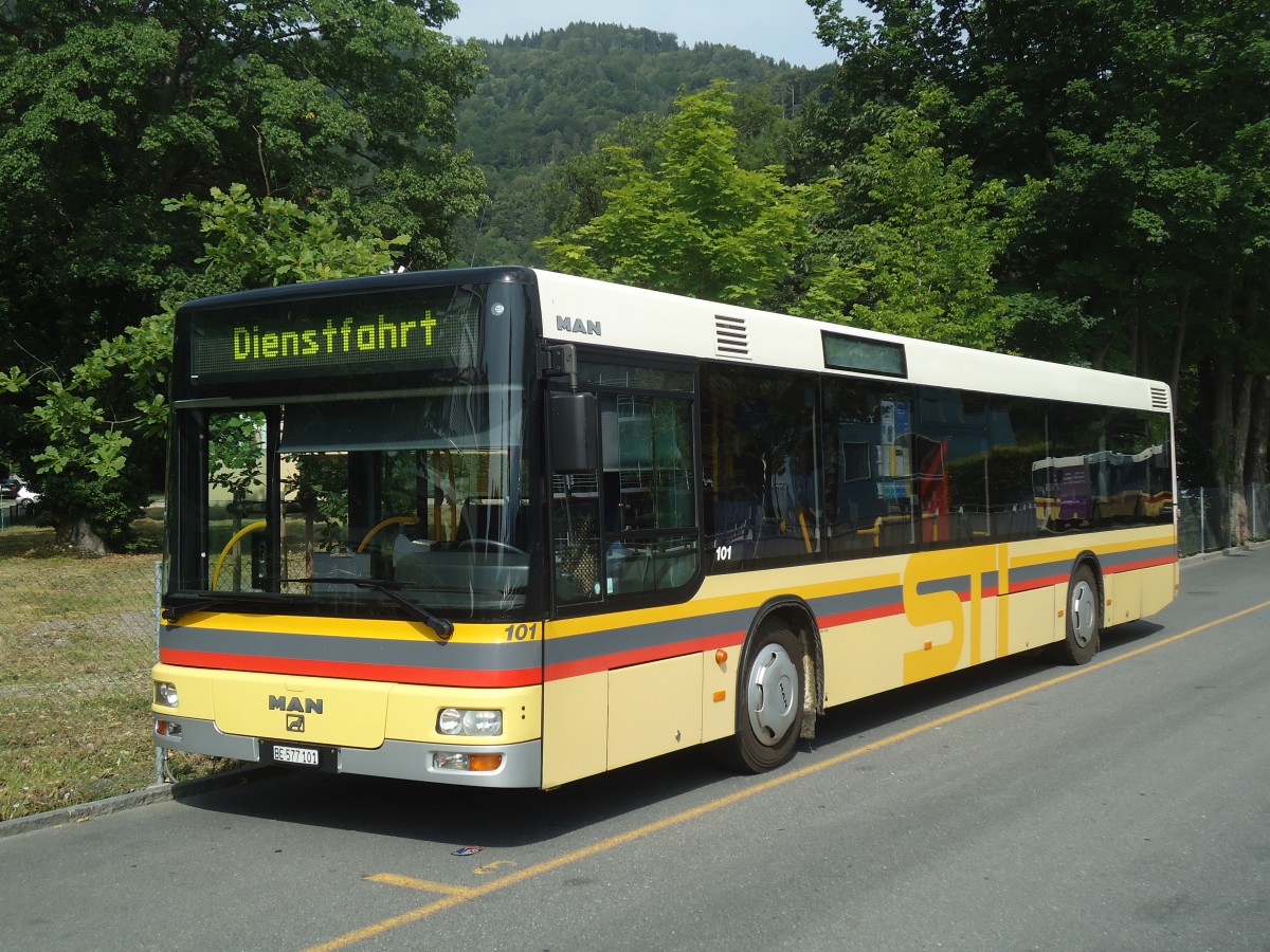 (140'185) - STI Thun - Nr. 101/BE 577'101 - MAN am 30. Juni 2012 bei der Schiffl�ndte Thun