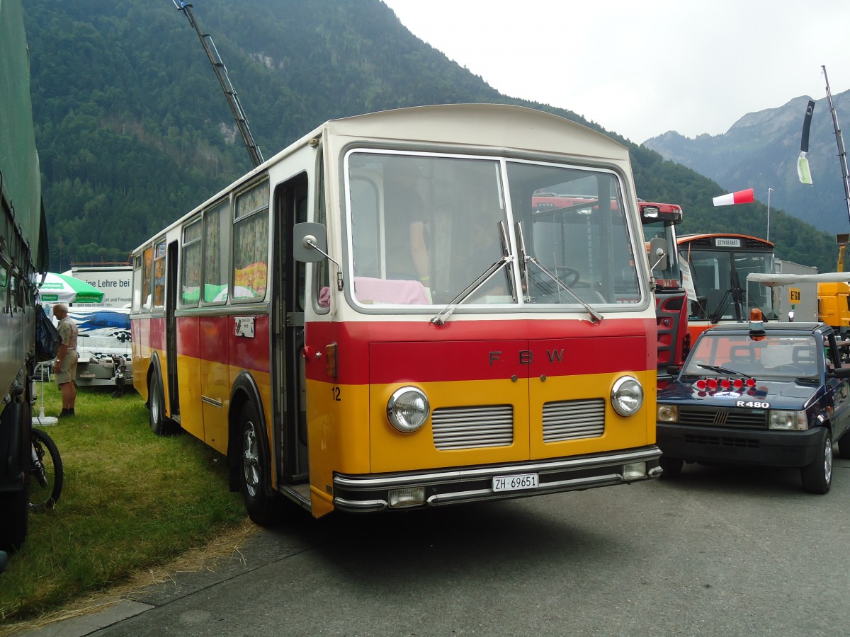 (140'221) - Tr�b, Oberrieden - Nr. 12/ZH 69'651 - FBW/R&J (ex Ryffel, Uster Nr. 12) am 30. Juni 2012 in Interlaken, Flugplatz