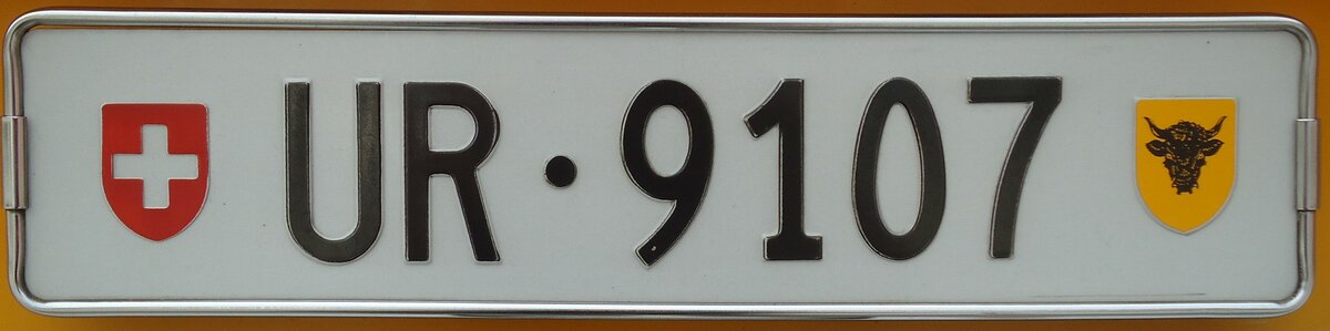 (140'297) - Nummernschild - UR 9107 - am 1. Juli 2012 in Nufenen, Passh�he