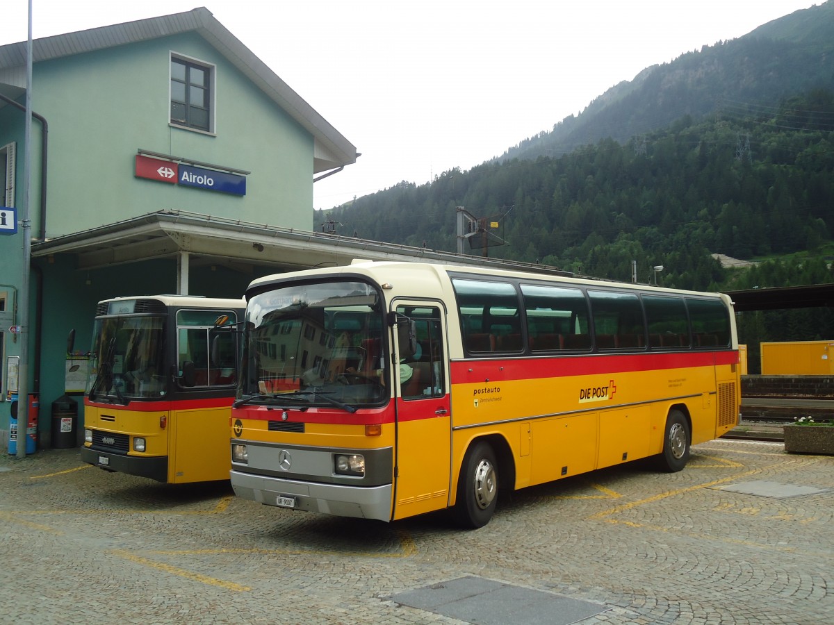 (140'339) - Mattli, Wassen - UR 9107 - Mercedes am 1. Juli 2012 beim Bahnhof Airolo