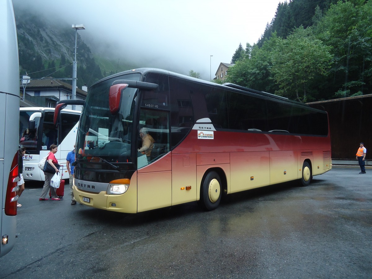 (140'384) - Bolliger, Untersch�chen - UR 9396 - Setra (ex Marti, Kallnach) am 1. Juli 2012 beim Bahnhof G�schenen