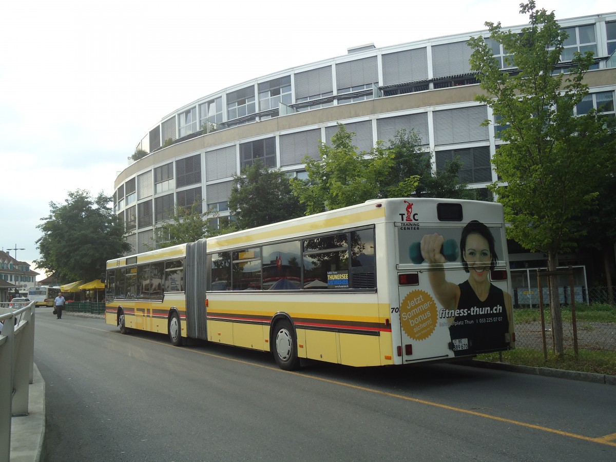 (141'003) - STI Thun - Nr. 70/BE 389'670 - MAN am 3. August 2012 bei der Schiffl�ndte Thun