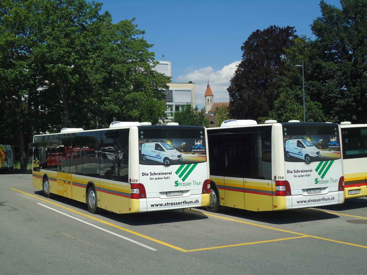 (141'061) - STI Thun - Nr. 129/BE 800'129 - MAN am 10. August 2012 bei der Schiffl�ndte Thun