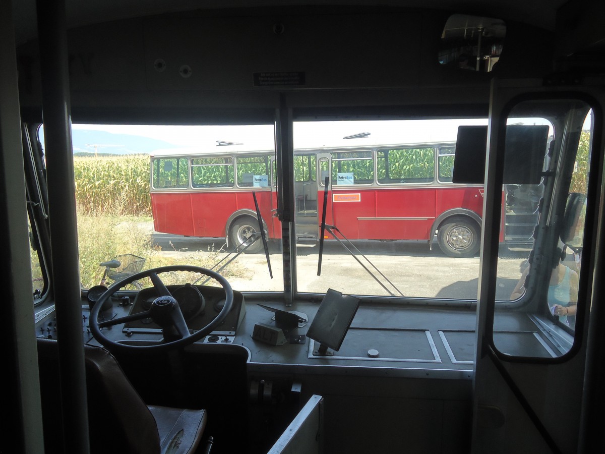 (141'298) - ACT Lugano (TVS) - Nr. 126 - FBW/Hess Trolleybus (ex RhV Altst�tten nr. 6) am 19. August 2012 in Yvonand, Halle TVS (Innenaufnahme)