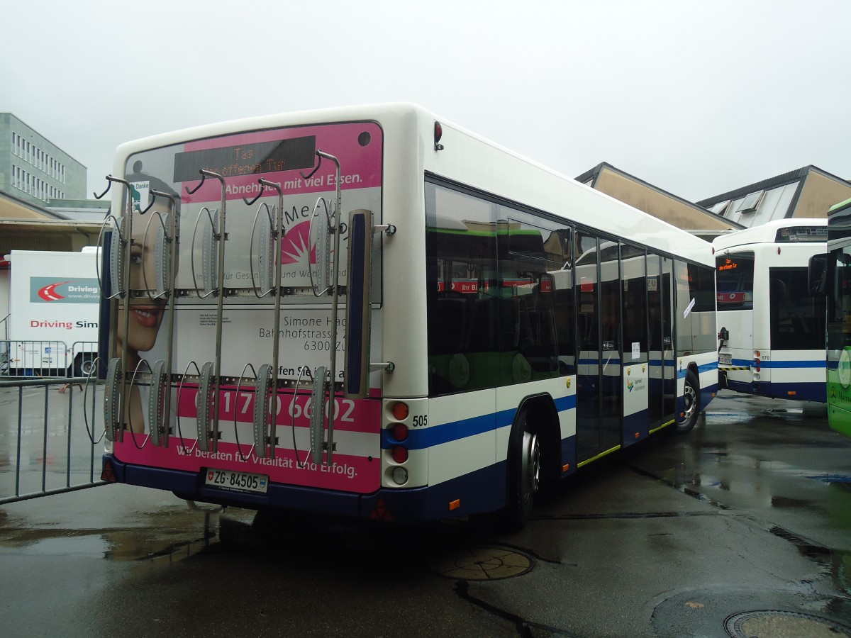 (141'433) - ZVB Zug - Nr. 505/ZG 84'505 - Lanz+Marti/Hess Personenanh�nger am 1. September 2012 in Zug, Garage