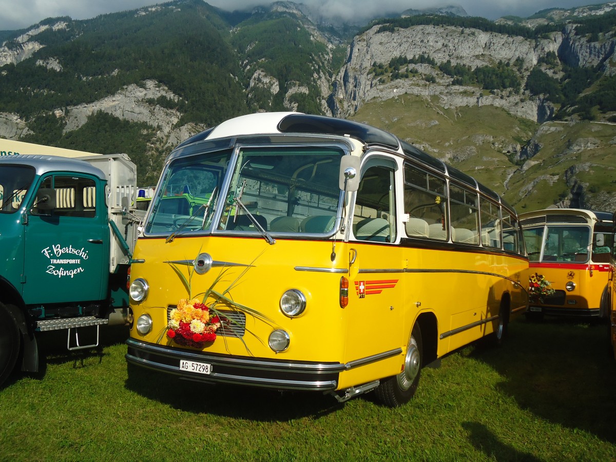 (141'593) - Zimmerli J., Oftringen - AG 57'298 - Berna/T�scher (ex Stutz, Oberlunkhofen; ex Leu, Schongau; ex Wicki, Bremgarten; ex P 22'054; ex P 20'704) am 15. September 2012 in Chur, Waffenplatz