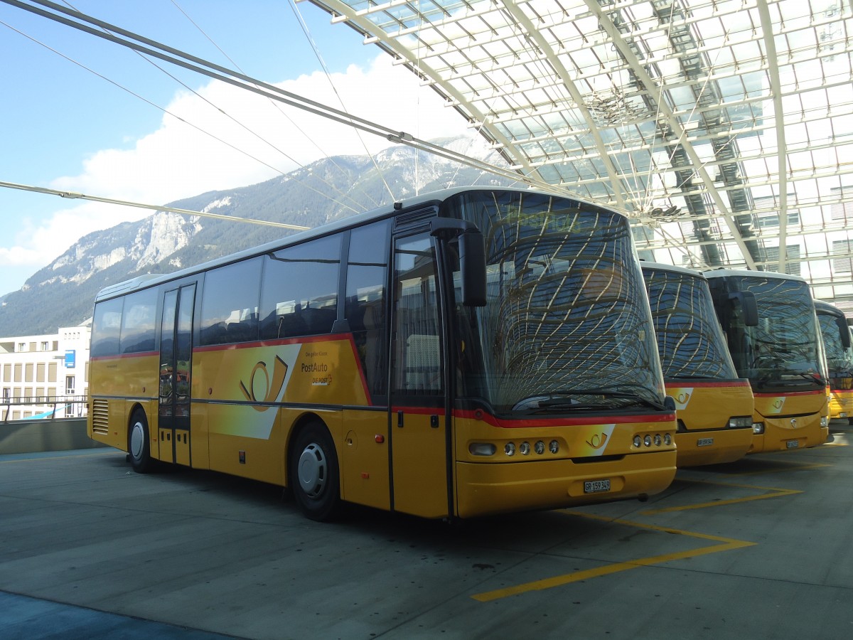 (141'754) - PostAuto Graub�nden - GR 159'349 - Neoplan (ex P 25'166) am 15. September 2012 in Chur, Postautostation