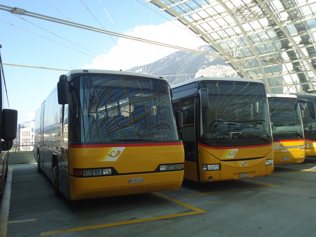 (141'755) - PostAuto Graub�nden - GR 159'347 - Neoplan (ex P 25'139) am 15. September 2012 in Chur, Postautostation