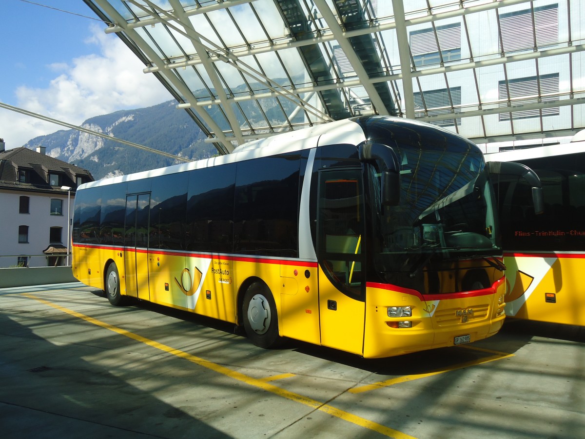 (141'773) - PostAuto Graub�nden - GR 162'985 - MAN am 15. September 2012 in Chur, Postautostation