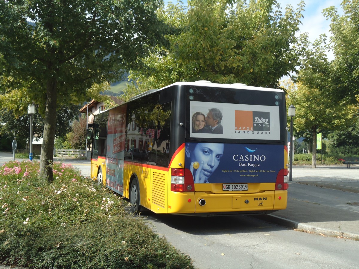 (141'783) - Gessinger, Bad Ragaz - GR 102'391 - MAN/G�ppel am 15. September 2012 beim Bahnhof Bad Ragaz