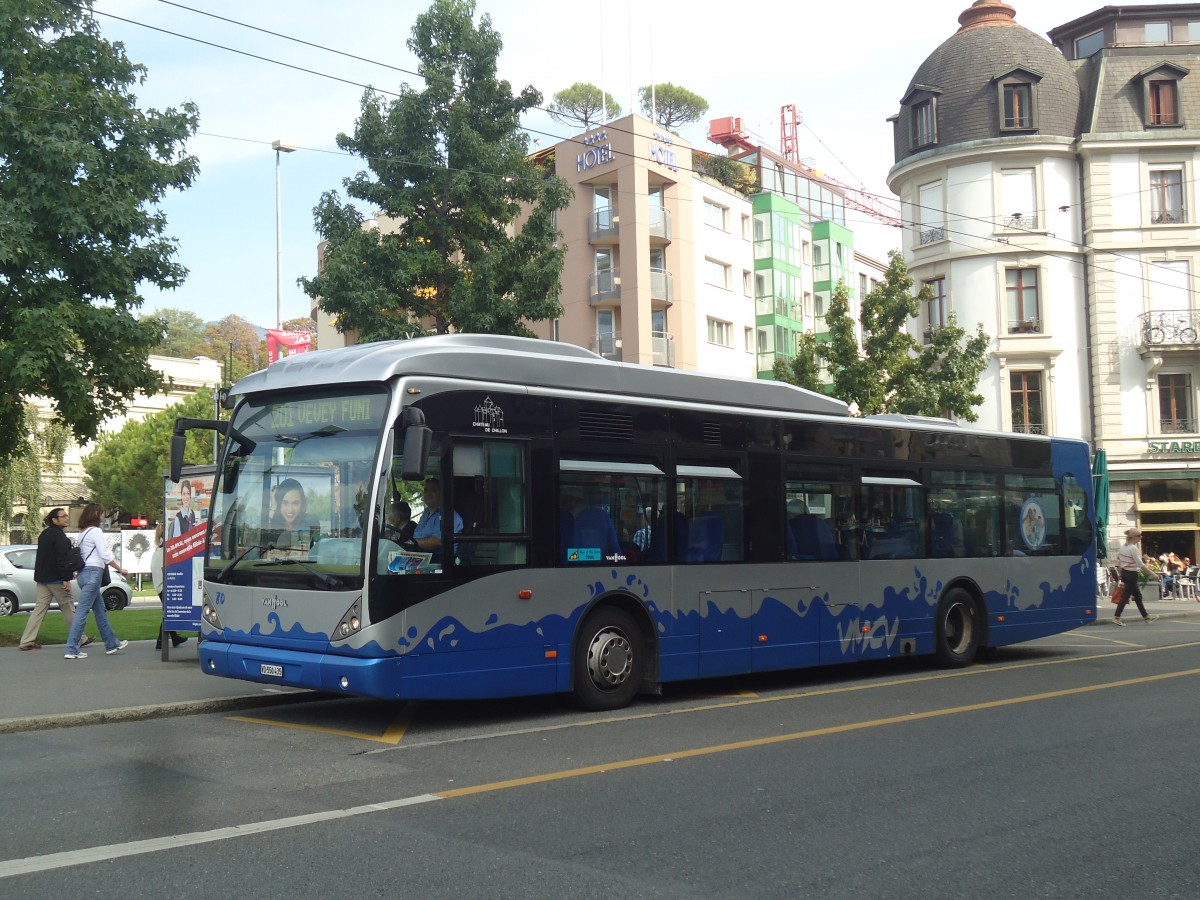 (141'839) - VMCV Clarens - Nr. 80/VD 550'435 - Van Hool am 23. September 2012 beim Bahnhof Vevey