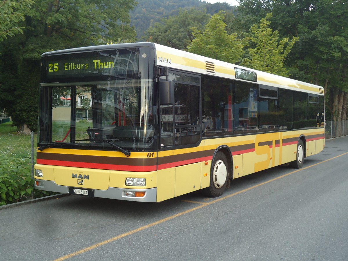 (141'859) - STI Thun - Nr. 81/BE 543'381 - MAN am 23. September 2012 bei der Schiffl�ndte Thun