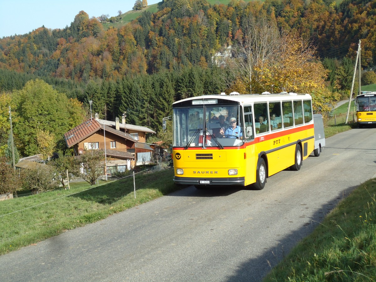 (142'015) - Schmid, Th�rishaus - BE 26'206 - Saurer/T�scher (ex P 24'244) am 21. Oktober 2012 bei Zumholz